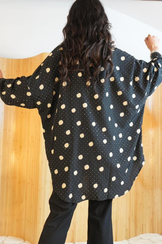 Phoenix Polka Dot Oversized Shirt Black